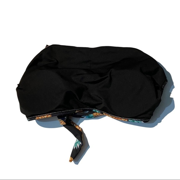 C Apparel Cheeky Gal Black Yellow Green Pineapple Print Halter Neck Bikini Top M - Picture 6 of 6